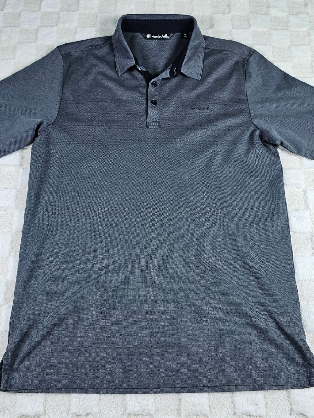 TravisMathew The Zinna Polo Mens M Gray Heathered Golf Shirt Pima Cotton Blend